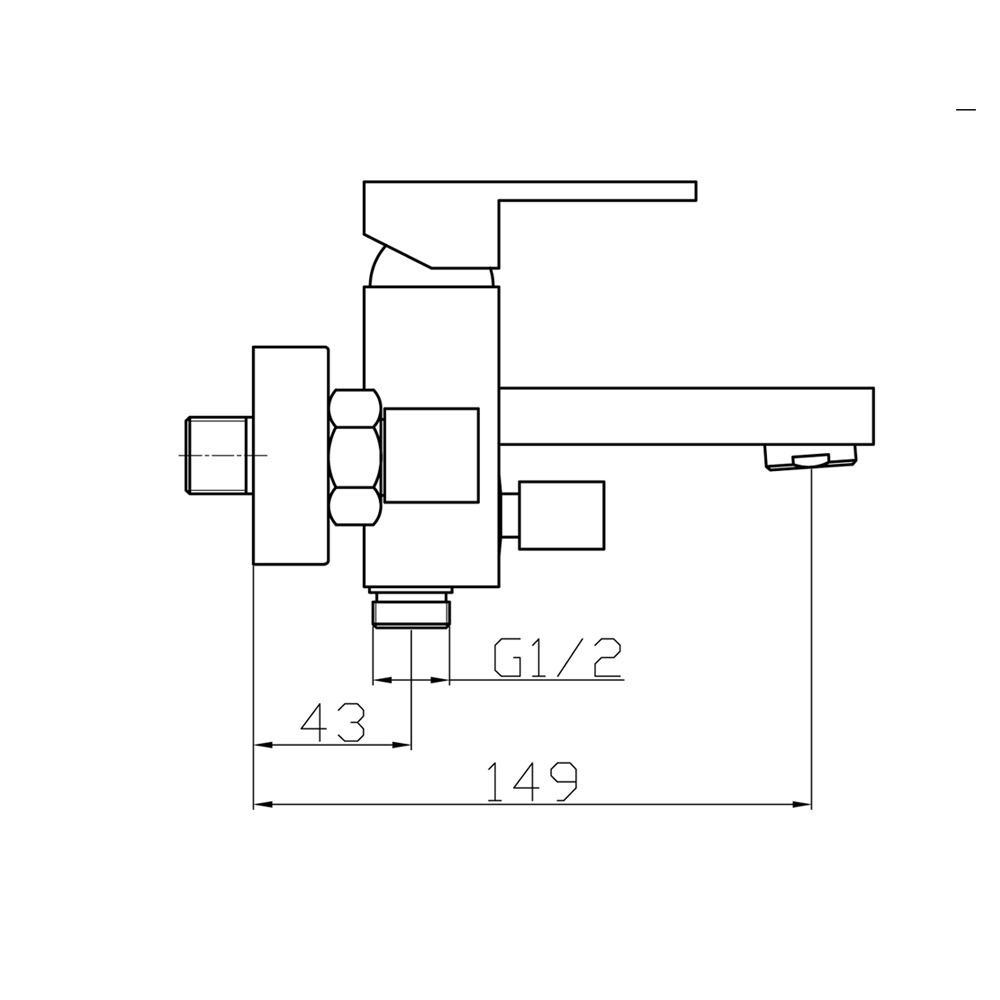 R0050 Смеситель для ванны однорычажный Raiber  - Вид №1