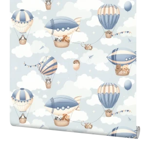 Обои Palitra Home Zoo Child - голубые флизелиновые с детским принтом 89373793