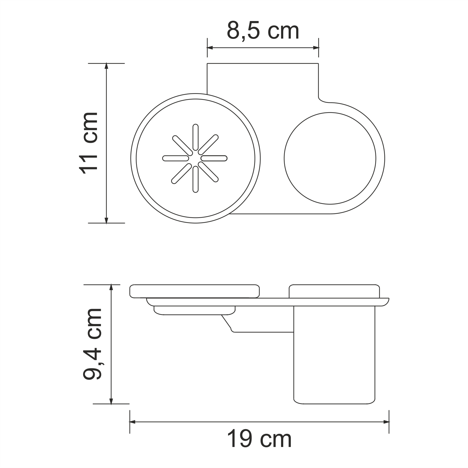 K-8326 Kammel Держатель стакана и мыльницы WasserKRAFT Kammel K-8300  - Вид №2