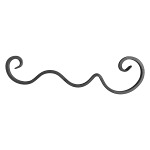 Пика Завиток Е-образный кованая, 130x470x15 мм