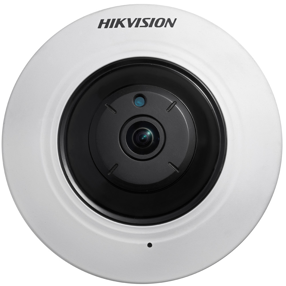 DS-2CD2955FWD-I (1.05mm) 5мп fisheye ip-камера c exir-подсветкой до 8м 1/2.5" progressive scan cmos; f=1.05мм; мех. ик-фильтр; 0.01лк@f1.2; h.265/h.264/mjpeg/h.265+/h.264+; 2560 × 1920@25к/с; wdr 120дб, 3d dnr, blc, roi; smart видеоаналитика; microsd до 1 Santreyd  - Вид №1