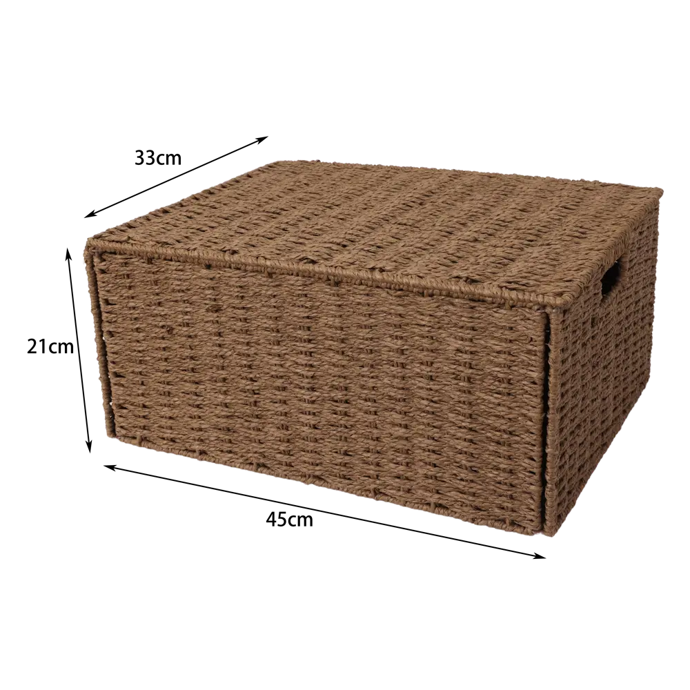 Корзина с крышкой Konsensa 45x33x21 см бумага цвет коричневый 89439476 STLM-2204525 