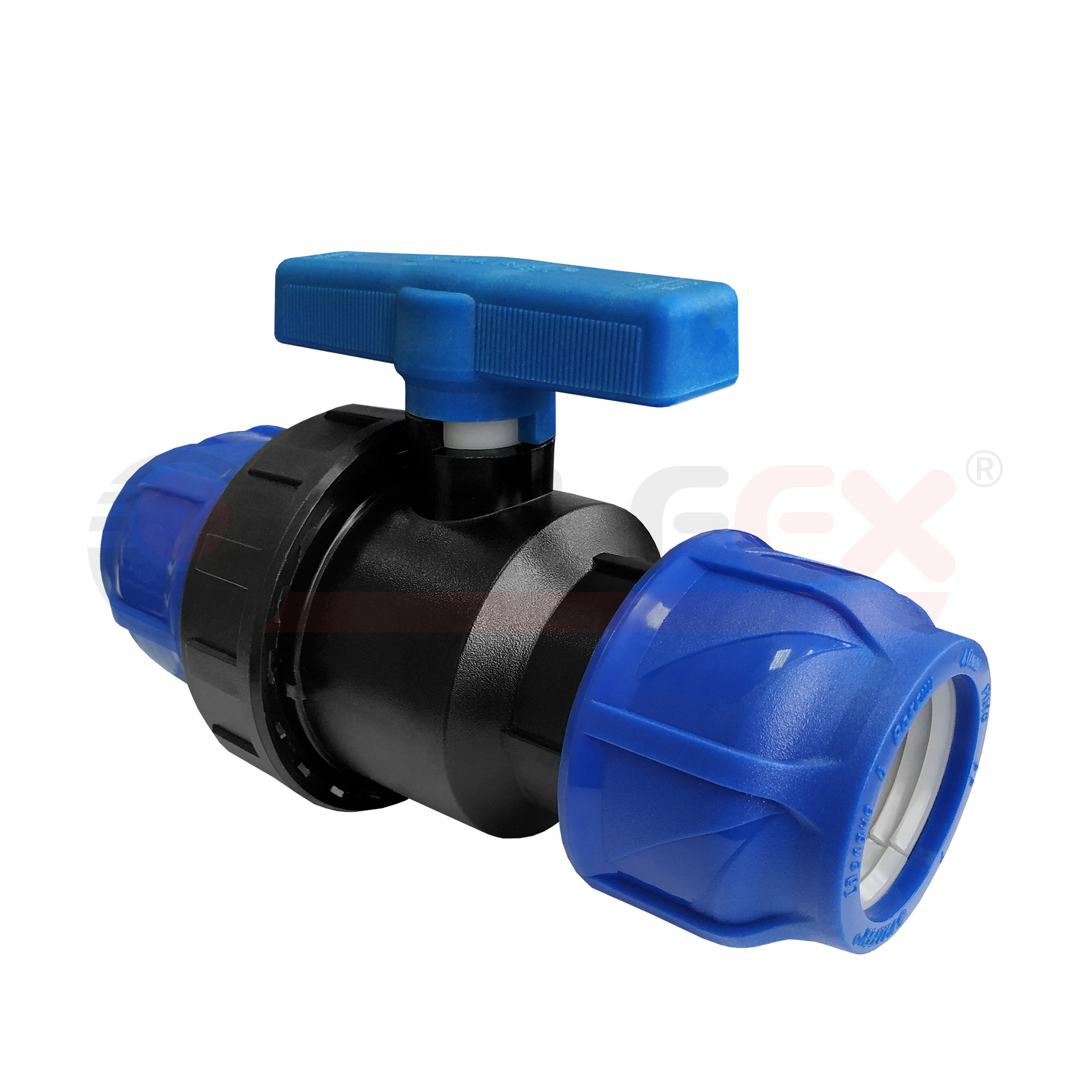 121001236363 Valfex Кран шаровой компрессионный цанга-цанга, разборный 