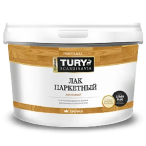 91472934 Паркетный лак акриловый Tury полуматовый бесцветный 1.80 л STLM-0856137