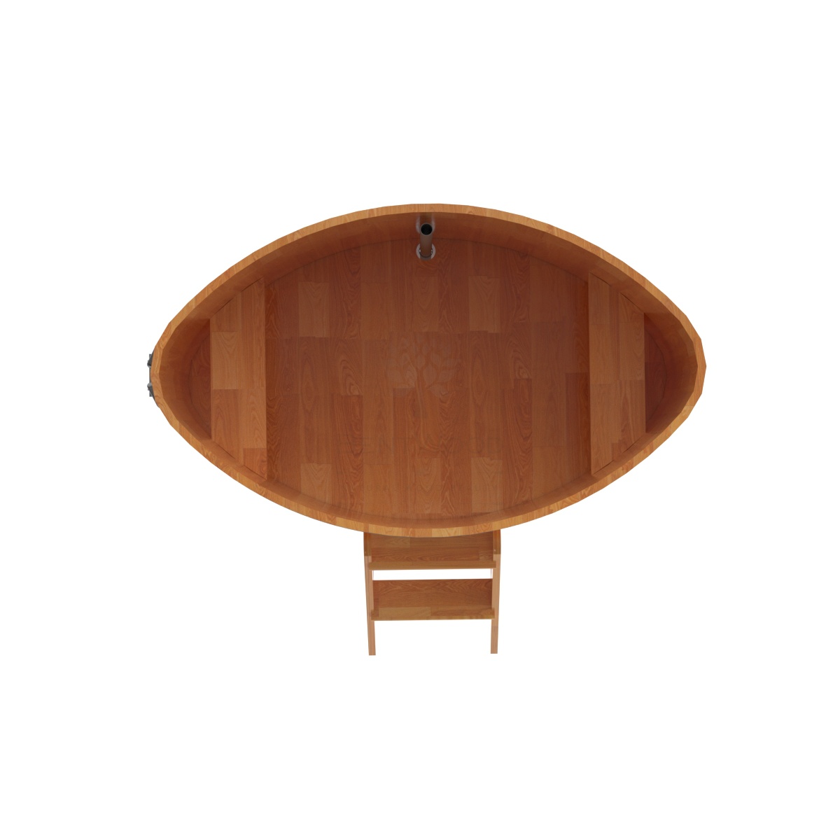 1530 Купель овальная из сращенных ламелей лиственницы 1,02х1,68х1,1 натуральная Alyarus  - Вид №4