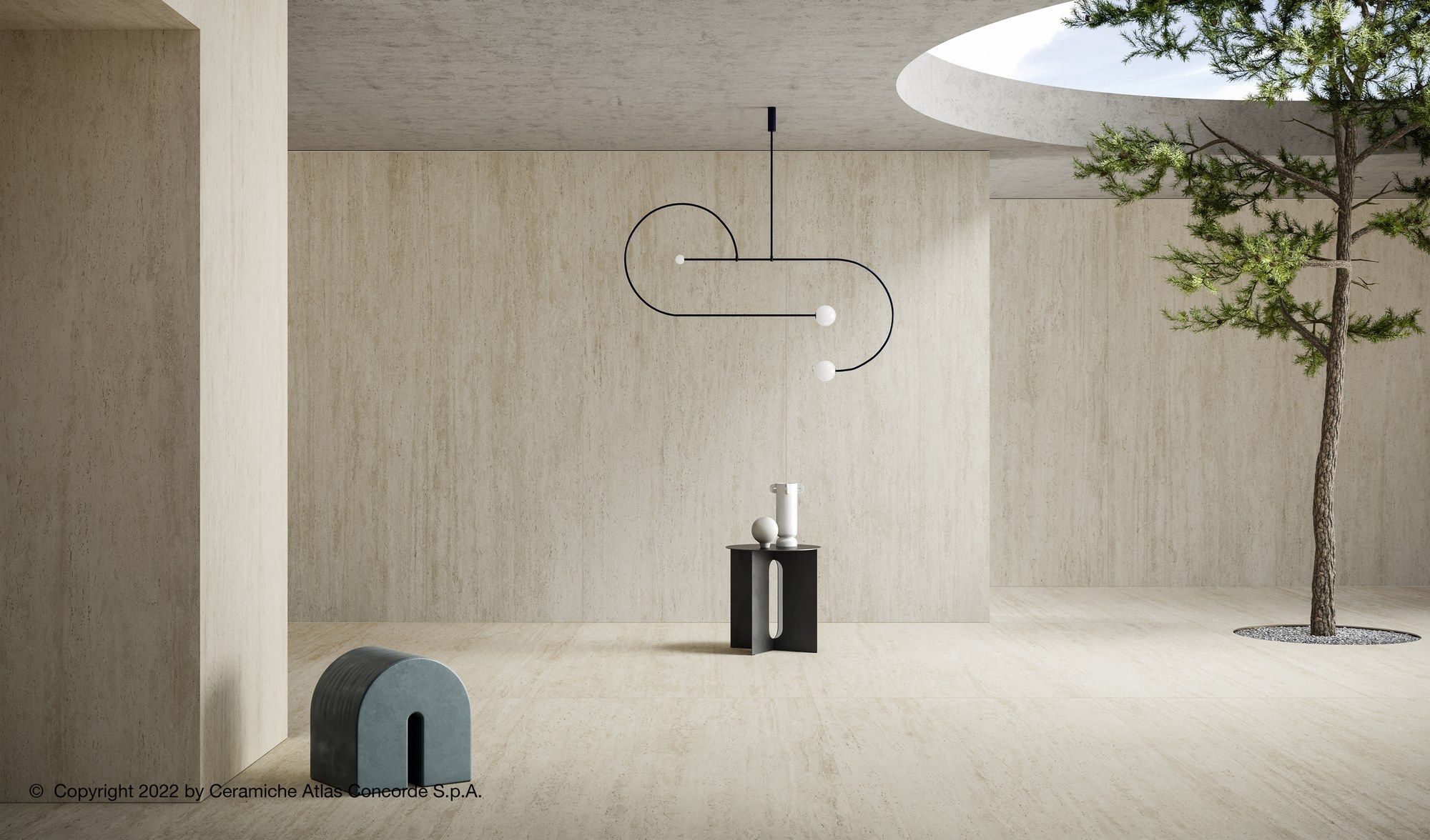 Пол / керамогранит с мраморным эффектом Atlas Concorde Marvel Travertine ARCH-00039068 - Вид №2