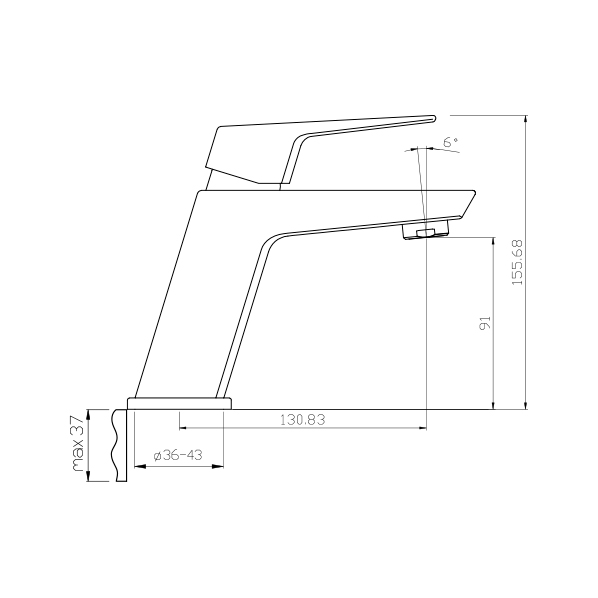 35-04P GRANO  Смеситель для умывальника  ARGO kran 3504pgrano - Вид №1
