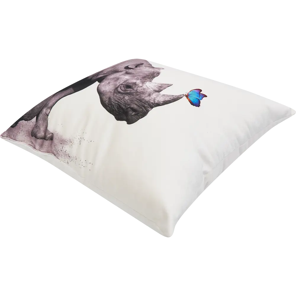 Декоративная подушка Seasons Носорог 40x40 см цвет черно-белый STLM-2019215 - Вид №1