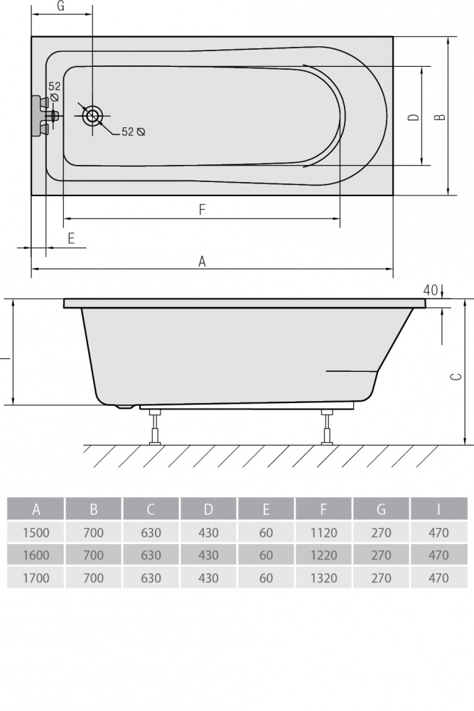 Акриловая ванна ALPEN Lisa 150 85111 - Вид №2
