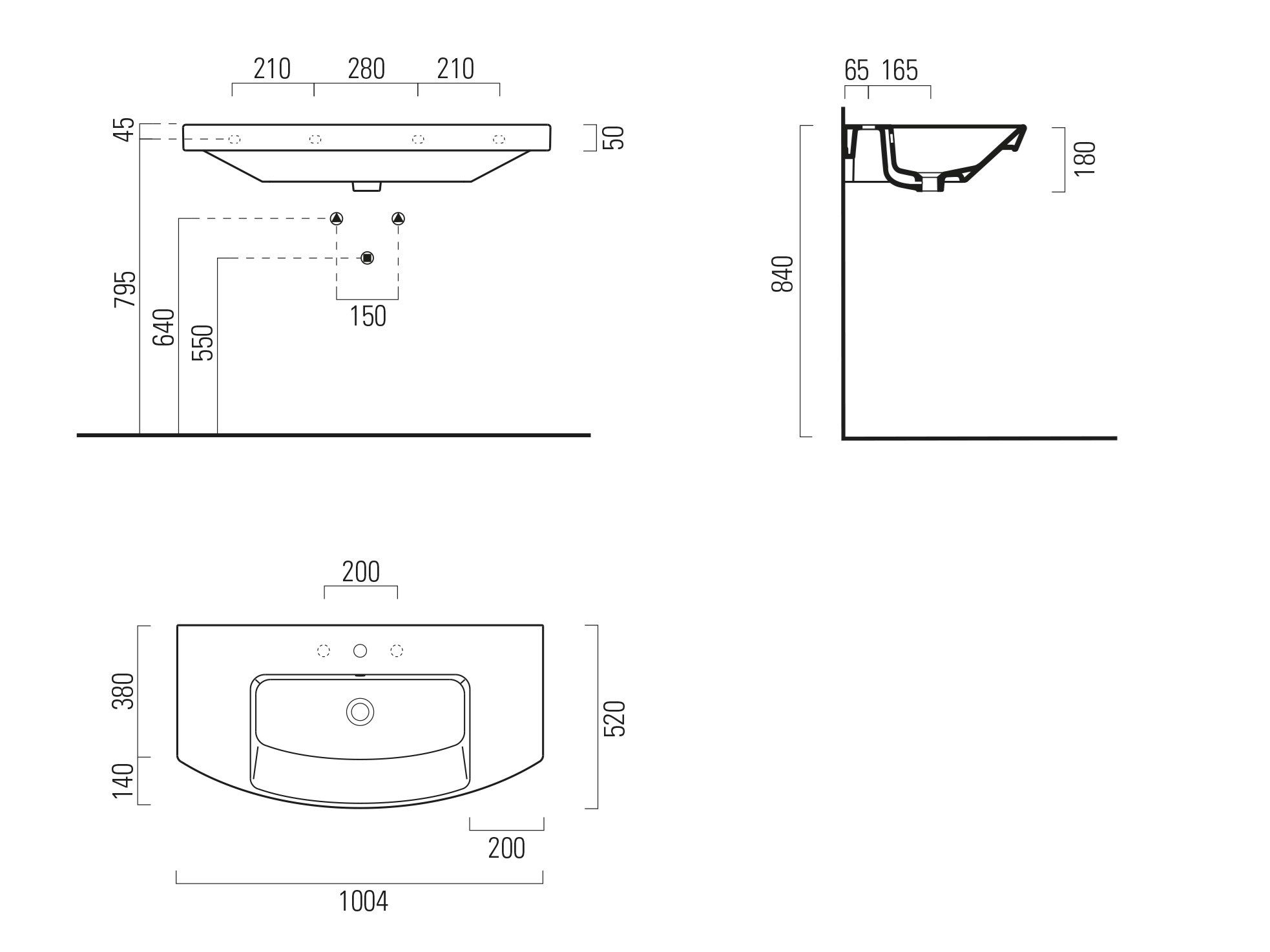 Керамический одиночный умывальник с держателем для полотенец GSI ceramica Norm ARCH-00137001 - Вид №4