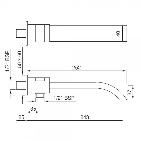 SPT-ABR-41463 Излив для ванны с фланцем Artize Signac Античная бронза  - Вид №1