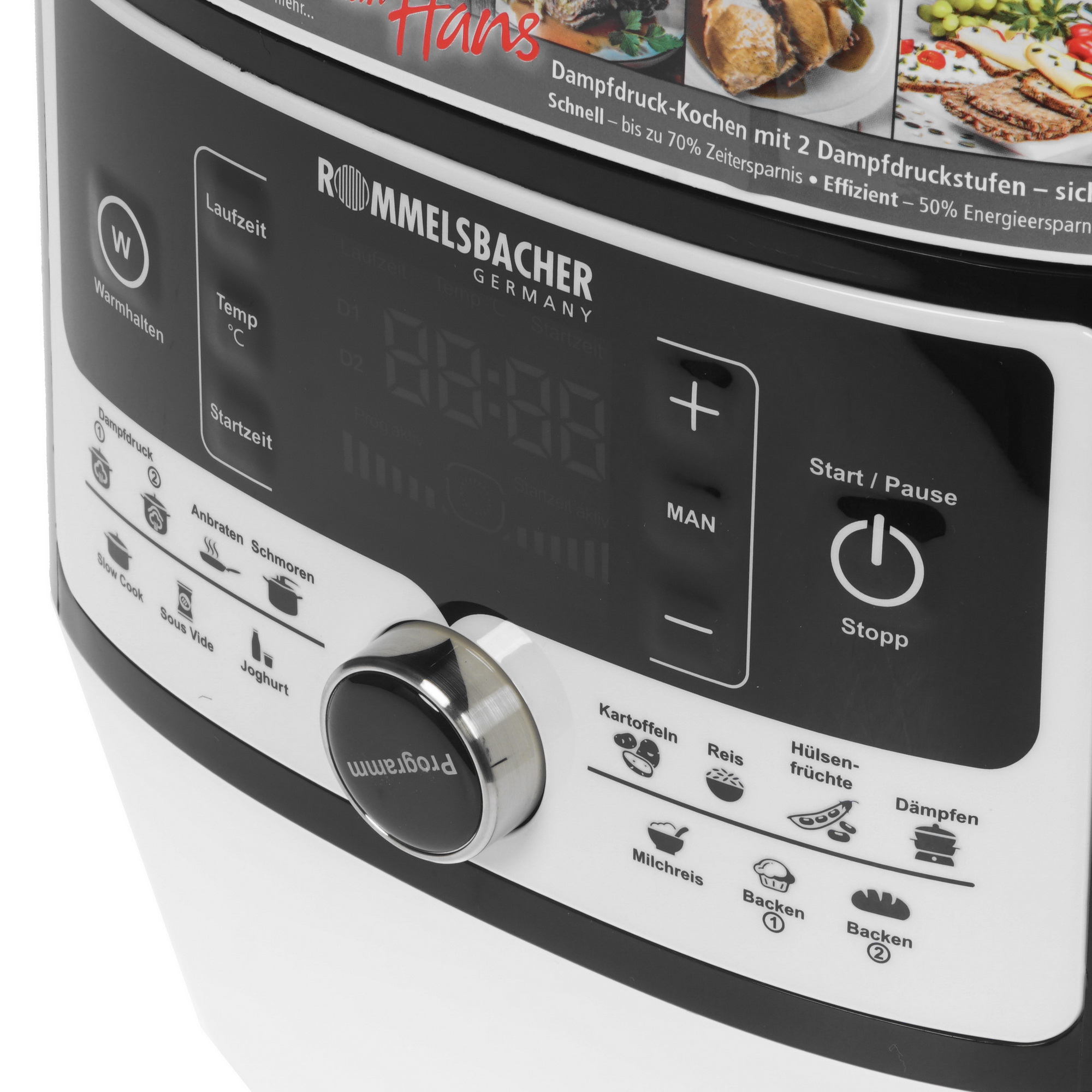8134869 Мультиварка-скороварка Rommelsbacher MD 1000 белый STDN-0048021 - Вид №4