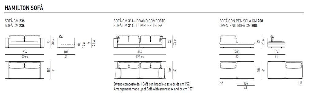 Ткань диван Minotti Гамильтон ARCH-00081571 - Вид №19