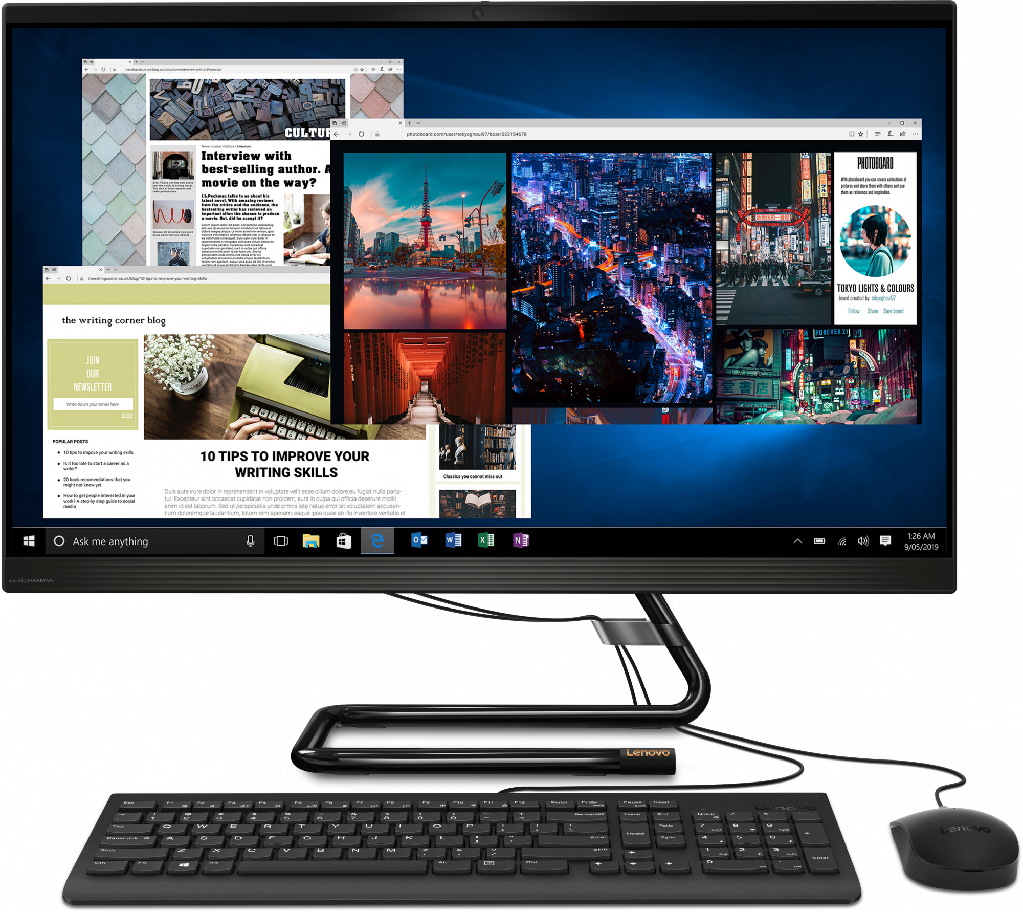 F0EY009VRK ideacentre aio aio 3 27imb05 27"(1920x1080)/intel core i7 10700t(2ghz)/16384mb/1000+512ssdgb/dvdrw/ext:amd radeon r625(2048mb)/bt/wifi/war 1y/9kg/black/w10 + клавиатура, мышь Lenovo Santreyd 