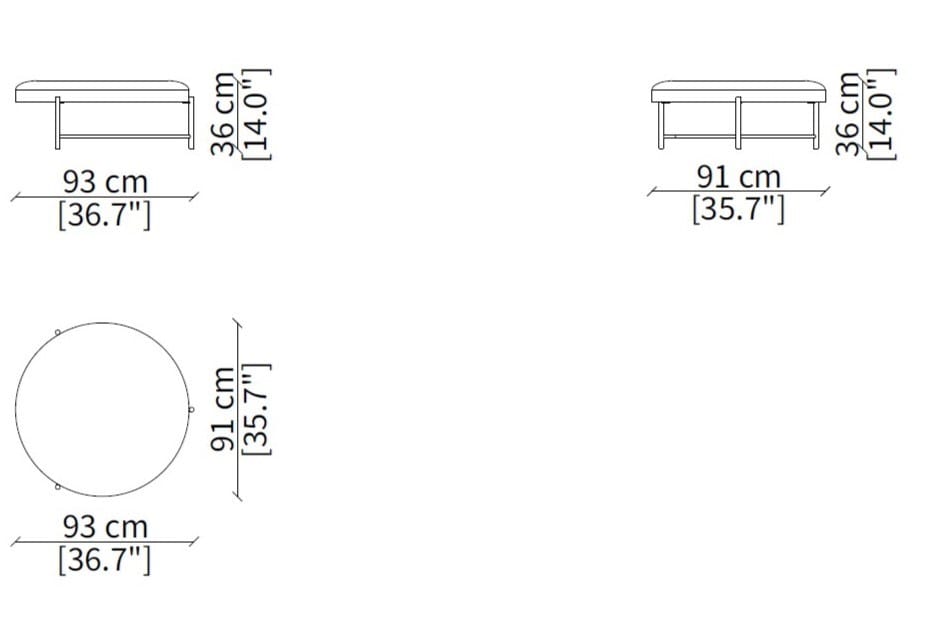 Круглый пуф из ткани Frigerio Santamonica ARCH-00080794 - Вид №6