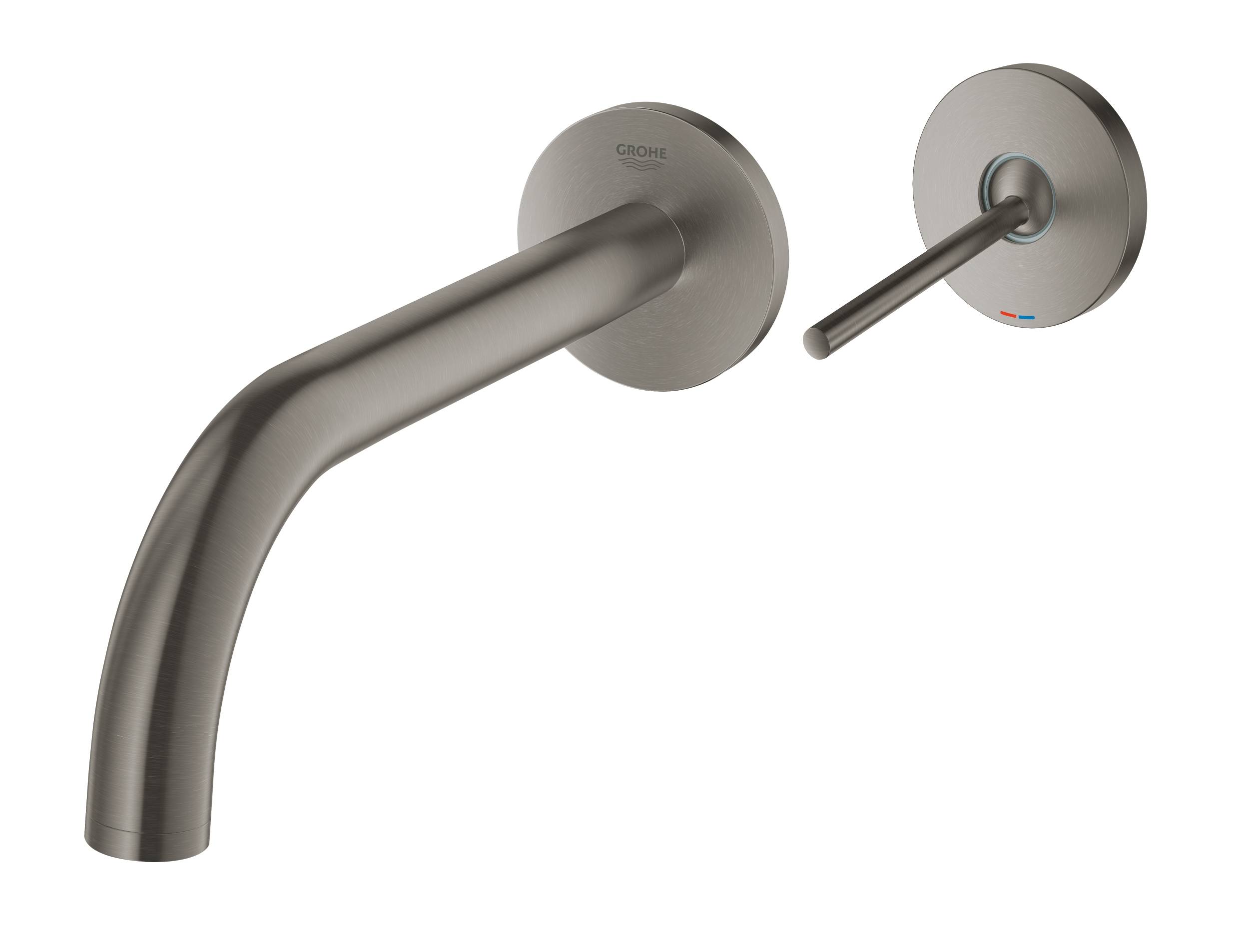 Внешняя часть смесителя для раковины GROHE Atrio New Joy на 2 отверстия, настенный монтаж, темный графит матовый (19918AL3) - Вид №2