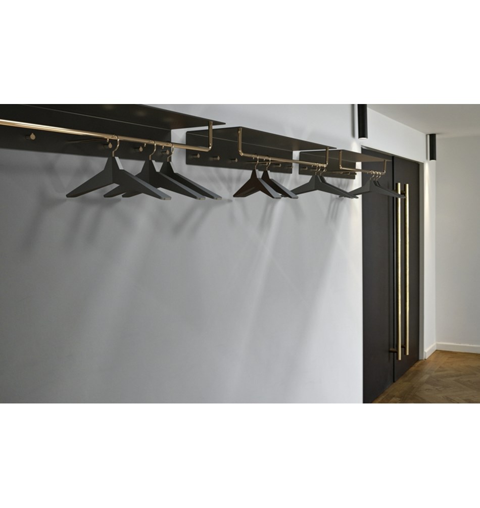 FROST Вешалка для верхней одежды UNU 600 » черный / золотой Алюминий / нержавеющая сталь Черное золото U4003-GB  - Вид №1