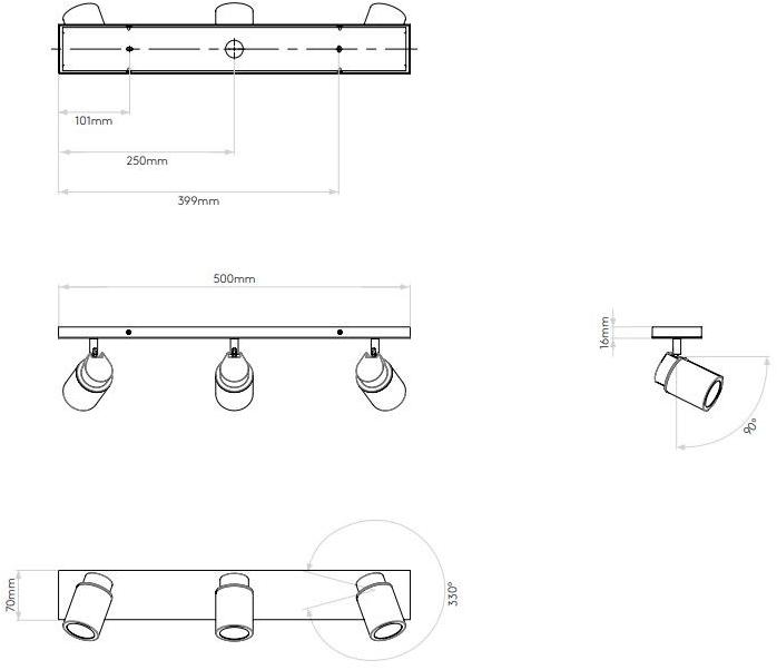 Astro Lighting Несколько прямоугольных прожекторов из стали Como 1282003 - Вид №3