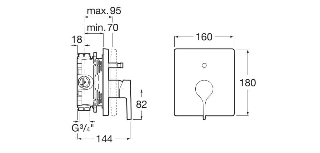 Латунный смеситель для душа / смеситель для ванны Roca Insignia ARCH-00021184 - Вид №2