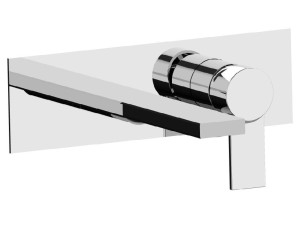 Настенный однорычажный смеситель для раковины с пластиной