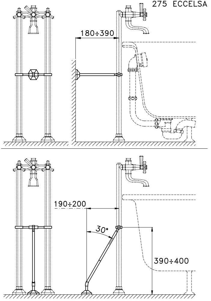 RUBINETTERIE STELLA Поддерживающий воротник Eccelsa 275 - Вид №1