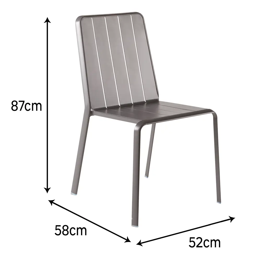 Стул Naterial Idaho 87x52 см алюминий цвет темно-серый STLM-2066794 - Вид №11