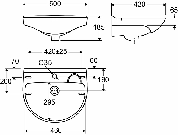 22220 Подвесная раковина настенная прямоугольная IFO  - Вид №1