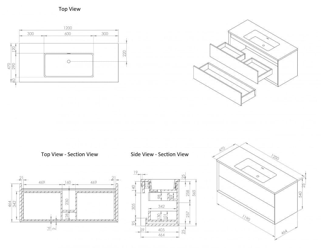 Умывальник из смолы с ящиками со встроенной раковиной LUSSO Volini ARCH-00023160 - Вид №38