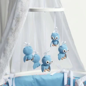 Мобиль на кроватку "Совы" ELLIPSE  351690 Голубой