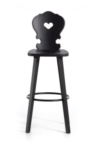 Высокий стул из ели со спинкой