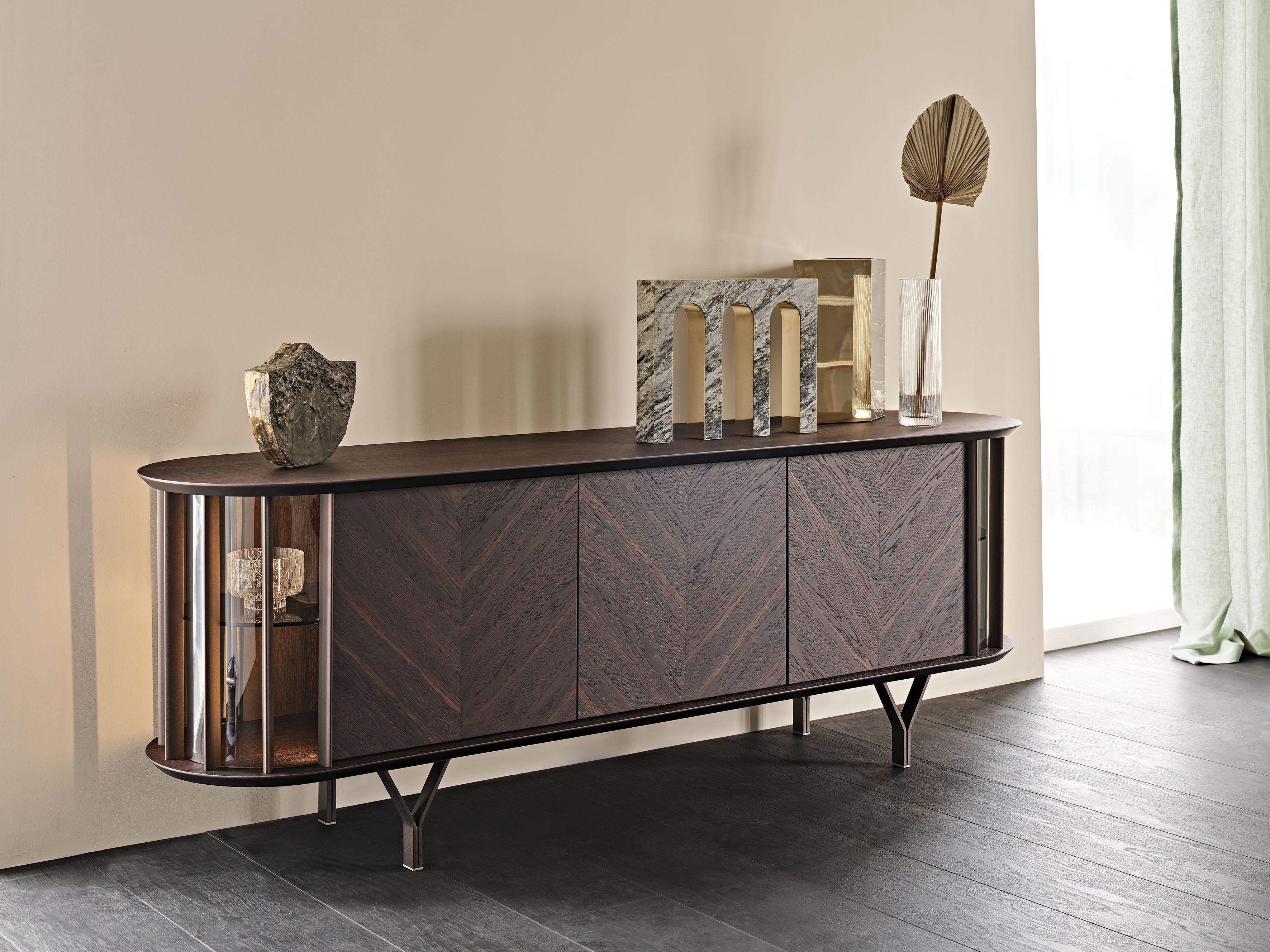 Шкаф из грецкого ореха с распашными дверями Cattelan italia Costes ARCH-00150232 - Вид №2