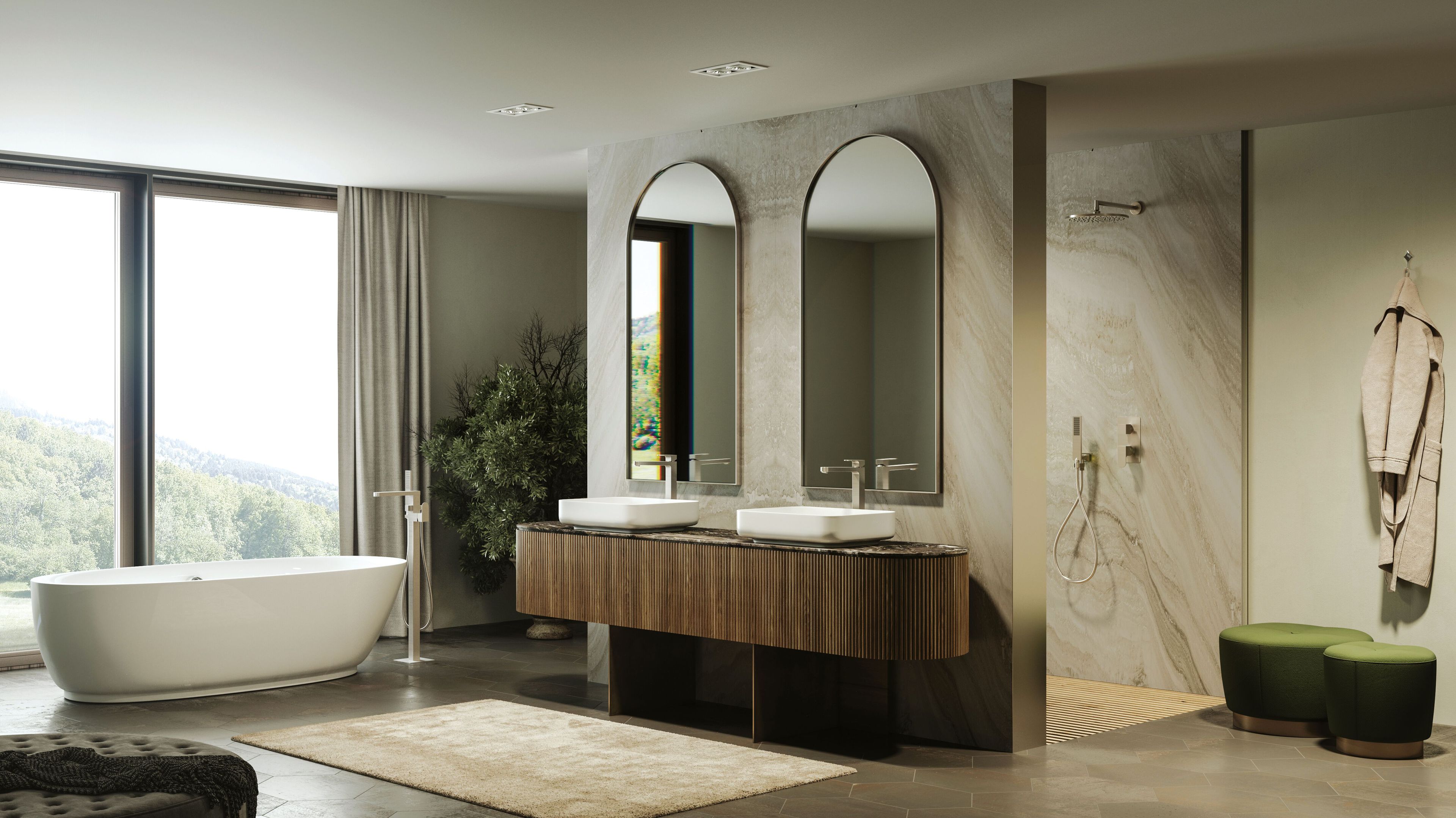 Смеситель для душа из хромированной латуни Bossini Gillo ARCH-00040905 - Вид №1