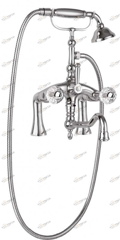 Смеситель на борт ванны с поворотным изливом и ручным душем CEZARES ATLANTIS-PBV2-01-Sw/M