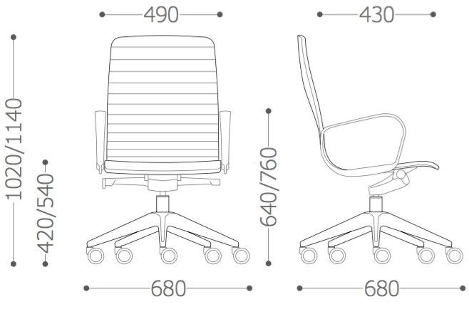 VAGHI Офисное кресло с откидной спинкой и подлокотниками Union executive U3c6/u3d6/u5c6/u5d6 - Вид №6