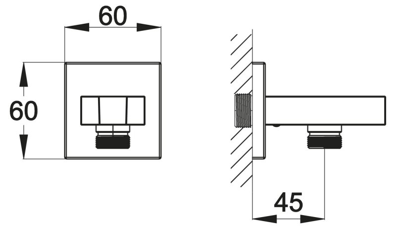 Штуцер с держателем ручного душа ARLIE ARL-PHD-CRM BELBAGNO  - Вид №1