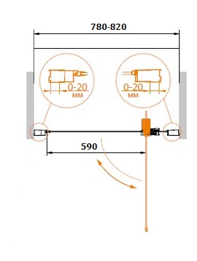 Душевая дверь в проем CEZARES RELAX-BA-1-80-P-Bi - Вид №2