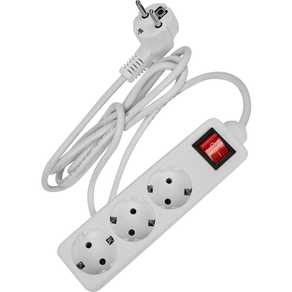 Удлинитель Защита Про с заземлением на 3 розетки и выключателем 88309481 STLM-0077531