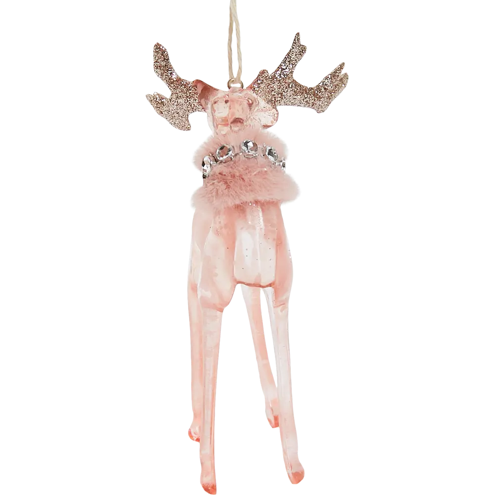 87036539 Елочная игрушка Олень 13x21 цвет розовый 4 шт. STLM-1354829 Santreyd  - Вид №2