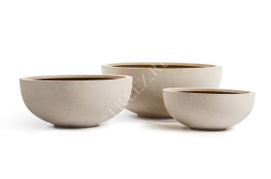 41.3317-02-006-BE-50 Кашпо  Effectory - серия Beton - Низкая чаша - Белый песок Цветочная коллекция