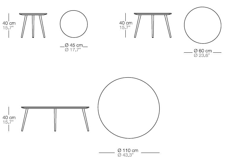 Круглый садовый журнальный столик из дерева Bivaq Vint ARCH-00008838 - Вид №3