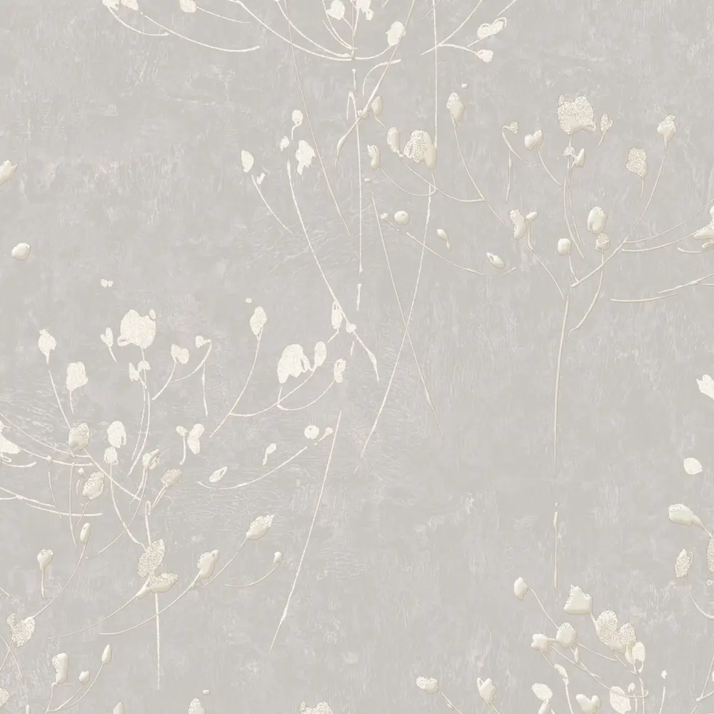 WALLSECRET Divina - Флизелиновые обои серые с цветочным узором 89395587 STLM-1576761 - Вид №1