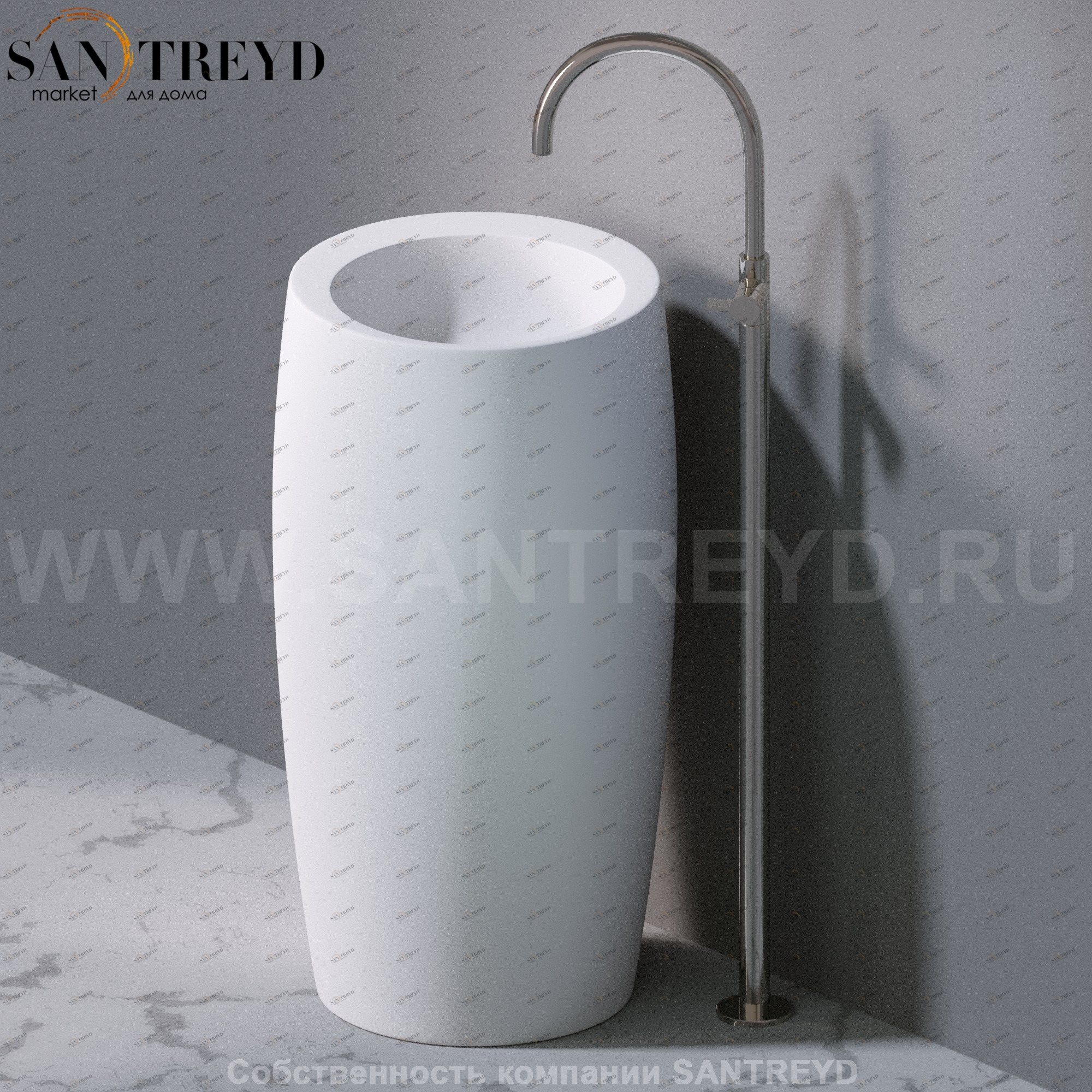 L100T0R0VT.101 Напольная раковина круглая A. e T. Italia SPOT Белый матовый AeT ITALIA