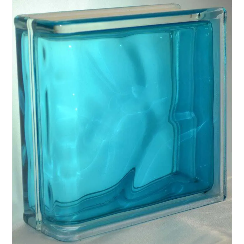 Стеклоблок Vitrablock Волна окрашенный внутри торцевой цвет бирюзовый STLM-2019524