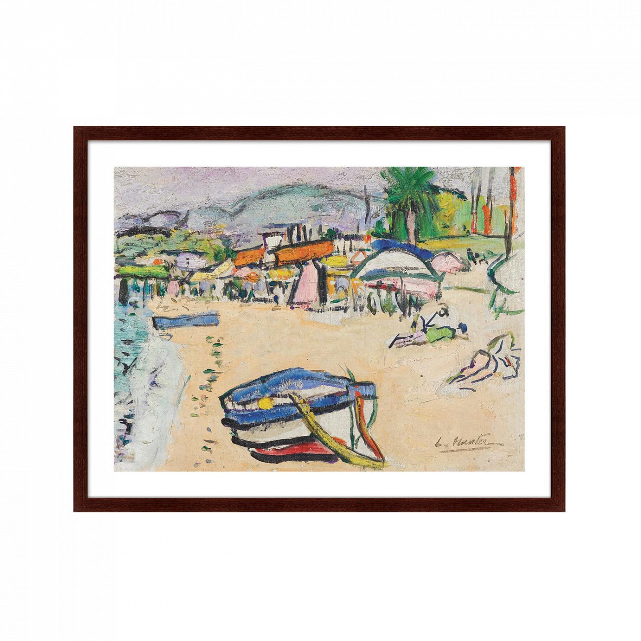 Картина в деревянной раме 78,5х100 см On the beach, South of France, 1915г. КАРТИНЫ В КВАРТИРУ  264184 Белый;зеленый;разноцветный  - Вид №1