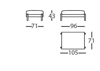 Прямоугольный пуф из ткани SANCAL Momic ARCH-00083971 - Вид №2