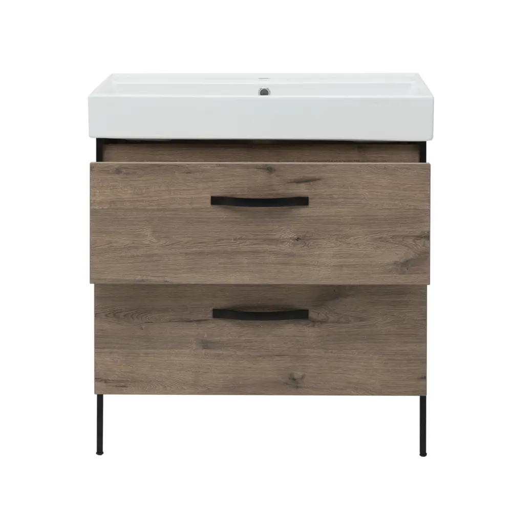 Aquanet Инди — подвесная тумба для раковины 100 см в стиле дуб веллингтон 84855250 STLM-0985899 - Вид №9