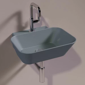 WA08CEMENTOMATT Подвесная раковина настенная прямоугольная Simas  серая