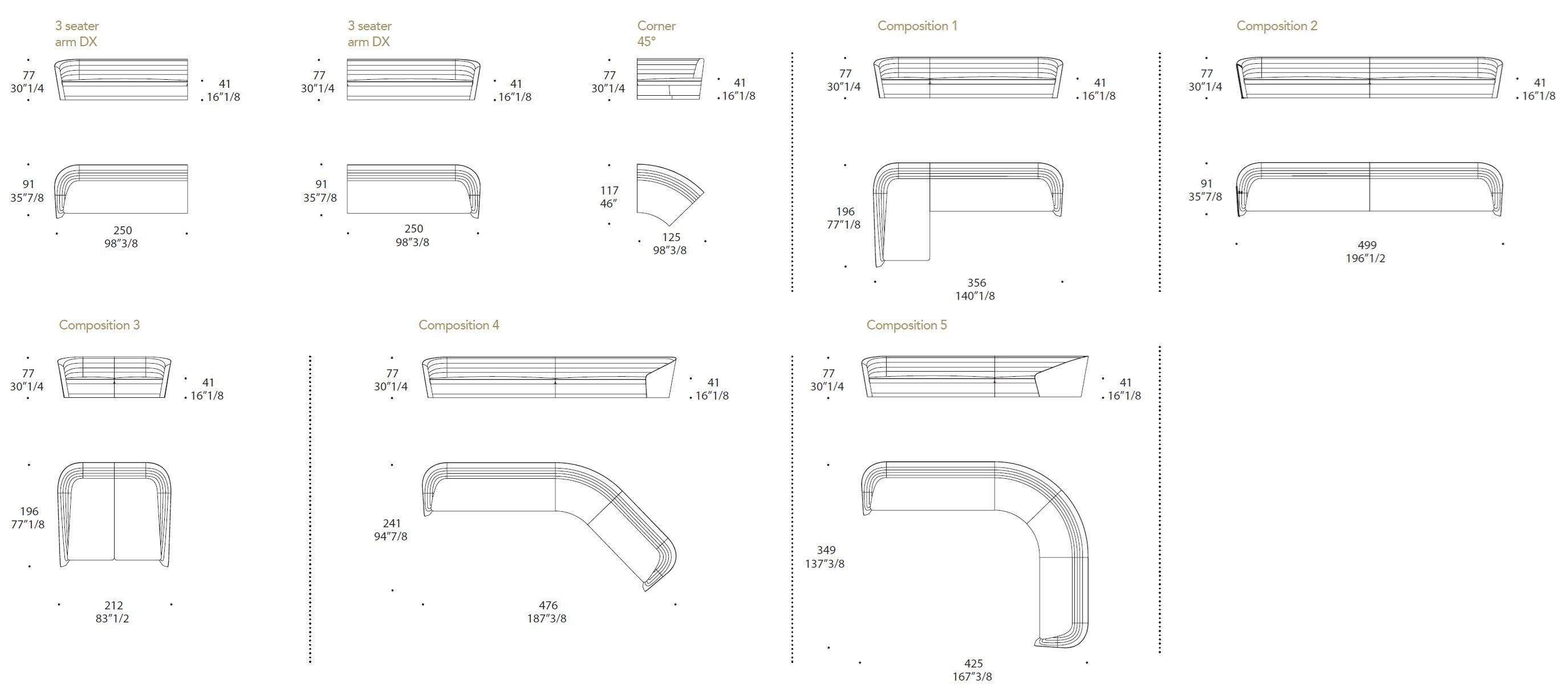 Тканевый диван с полуостровом REFLEX Pininfarina home design ARCH-00150323 - Вид №2