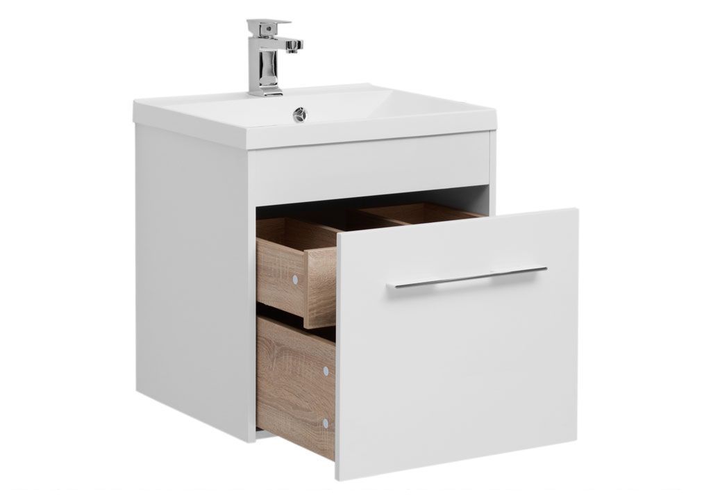 Тумба с раковиной Aquanet Августа 58 белый 0021002600204117 - Вид №1