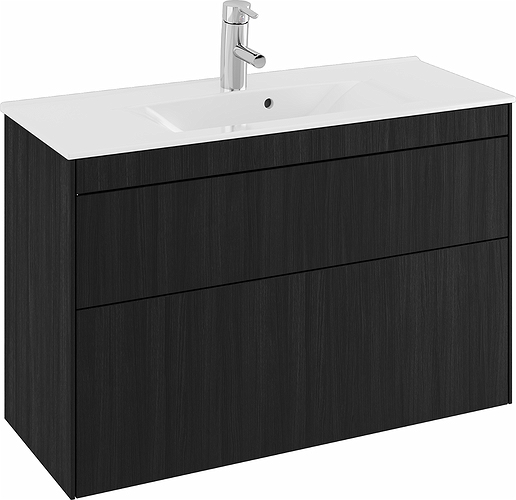 47372 IFO Sense тумба для тонкой раковины с двумя ящиками, компактная, Ш = 600 мм, Ш1 = 615 мм, темно-серый - Вид №11